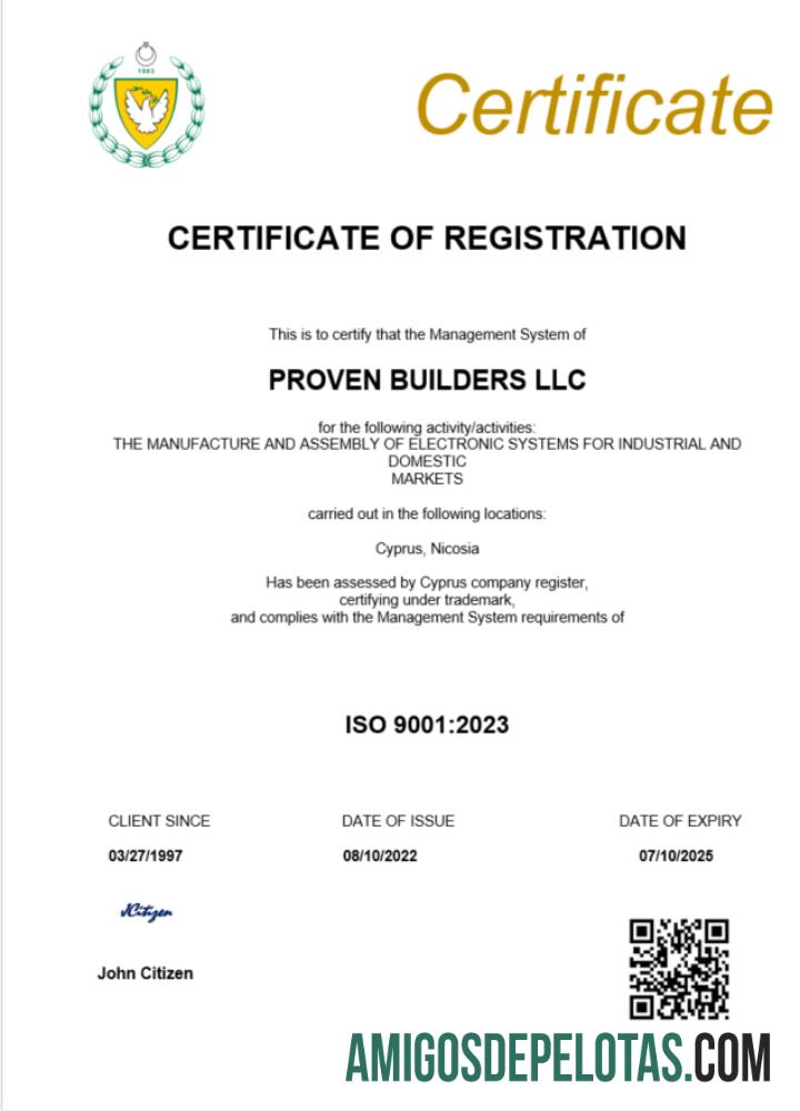 Certificado de registro de Chipre em branco modelo Word e PDF